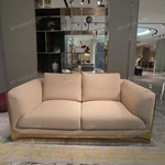 Luxury Fabric Sofa Set with Gold Stainless Steel Base (3-Seater + Loveseat + Accent Chair)